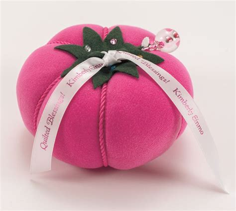 personalized pink velvet pincushion kimberly einmo