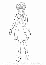 Evangelion Rei Ayanami Neon Genesis Draw Drawing Step Tutorial Tutorials Drawingtutorials101 sketch template
