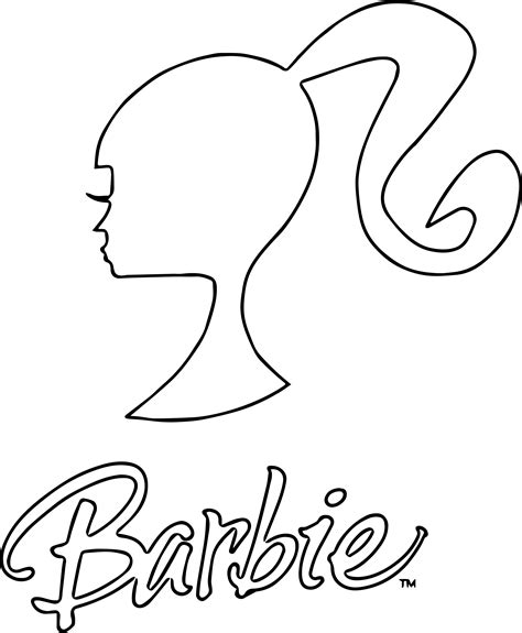 barbie logo  text coloring page wecoloringpagecom