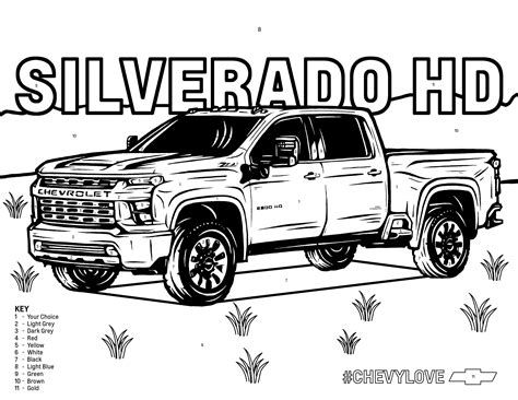 chevy silverado truck coloring pages