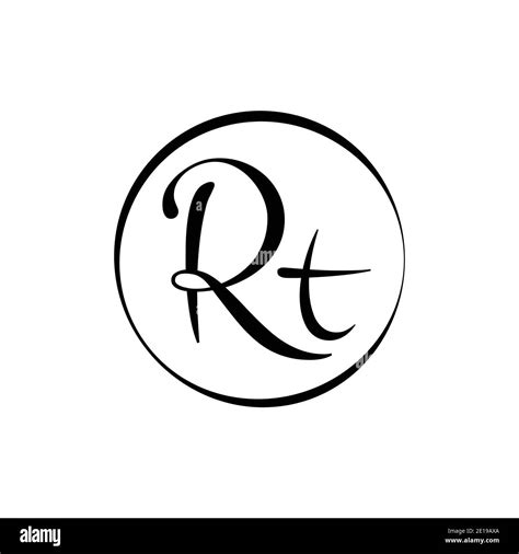 initial rt letter logo design vector template abstract script letter rt logo design stock
