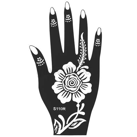 inde henné mandala tatouage temporaire pochoir template sticker main