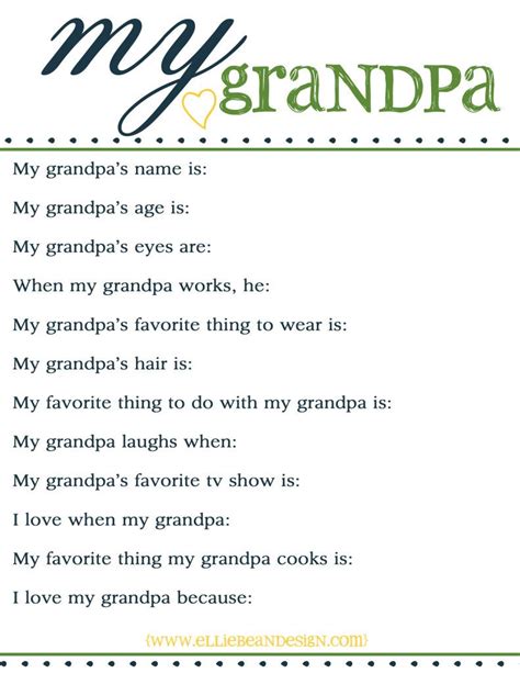 fathers day  printable questionnaire  grandpa www