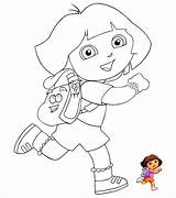Dora Coloring Mewarnai Kartun Anak Hitam Putih Belajar Tokoh sketch template