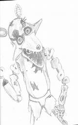 Foxy Withered Fnaf Deviantart Drawings sketch template