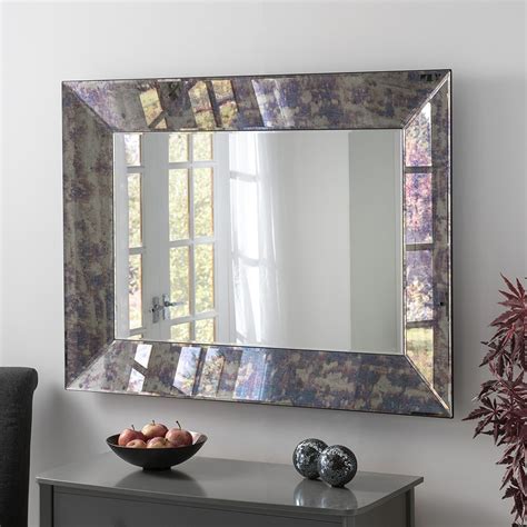antiqued blue tinted mirror mirror wall mirror venetian mirror
