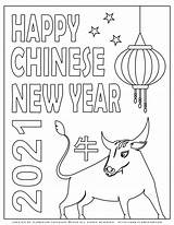 Chinese Year Coloring 2021 Pages Happy Planerium Ox Lunar Kids Login Printables English Years sketch template