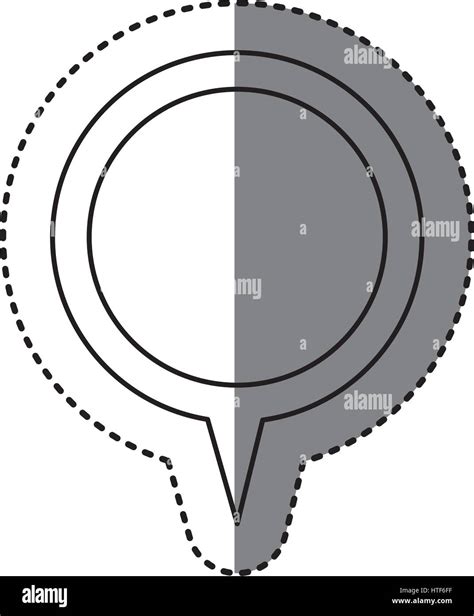 monochrome sticker  circular speech  tail stock vector image