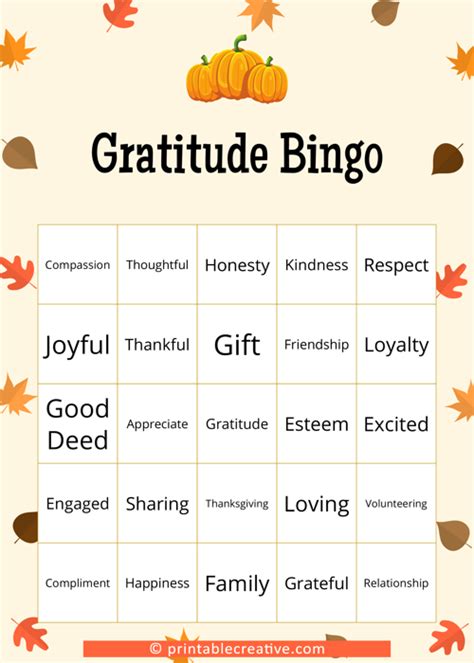 gratitude bingo  printable bingo cards  games elementary