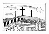 Coloring Golgotha Christian Adults Crafts Adult Pages Favecrafts sketch template