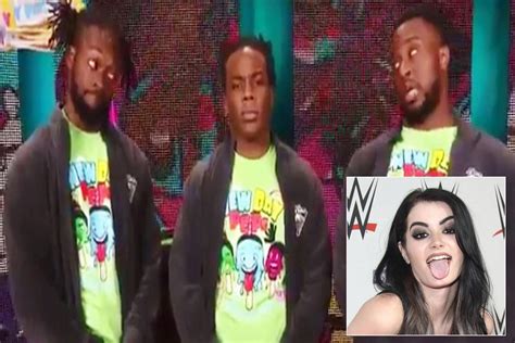 paige sex tape xavier woods looks sheepish on raw as new day team mate
