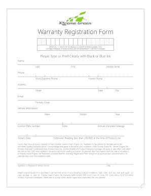 warranty registration page page  pdffiller
