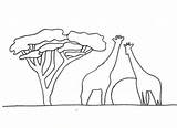 Africain Savane Afrique Girafas Coloring Visuels Graphique Traits Bricolages Eklablog sketch template