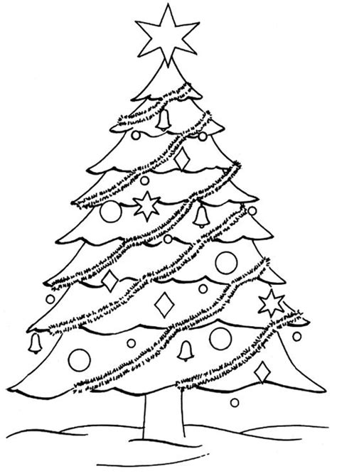 easy  print christmas tree coloring pages christmas tree