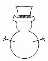 Snowman Outline Clipart Printable Template Snow Christmas Man Print Kids Craft Simple Pages Templates Plain Easy sketch template