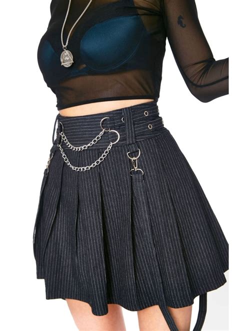 jawbreaker manson pin stripe skirt attitude clothing