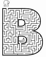 Maze Coloring Letter Colouring Mazes Kids Book 2kb Advertisement sketch template