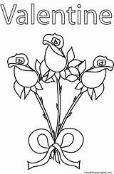 Coloring Pages Valentine Valentines Rose Roses Color Flower Tags Kids Printable Ngiseng Gudu Disney Print sketch template