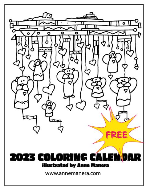coloring calendar illustrated  anne manera