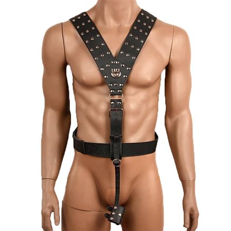 Black Pu Leather Sex Fetish Bondage Restraint Male Harness