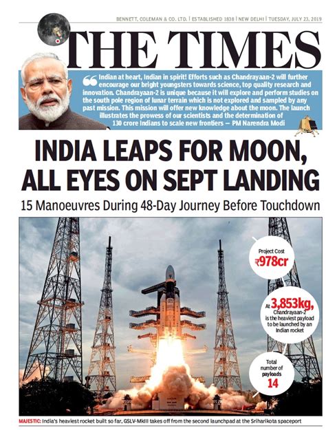 moon  reaching  dark side  indian newspapers reported  chandrayaan