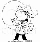 Scientist Cartoon Idea Male Clipart Cory Thoman Outlined Coloring Vector sketch template