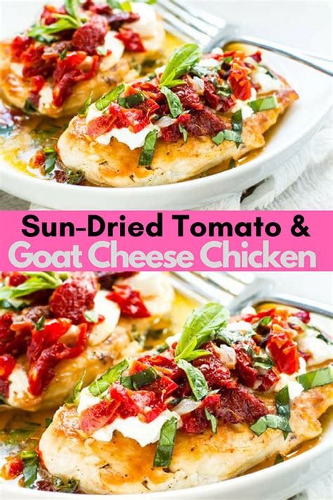 dinner recipes sun dried tomato  goat cheese chicken food