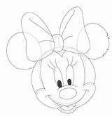 Minnie Mouse Face Coloring Clipart Pages Library Moldes Draw sketch template