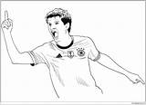 Thomas Coloring Muller Pages Müller Color Soccer Printable Fifa Cup sketch template
