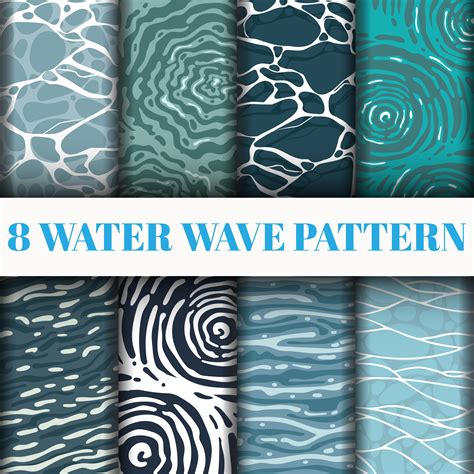 8 water wave pattern background set collection 661484