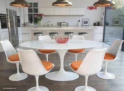 cmxcm white laminate oval tulip style dining table  tulip