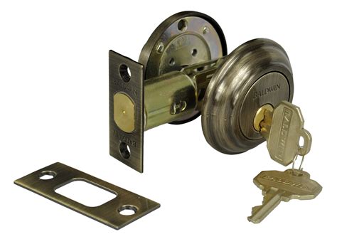 vintage hardware lighting baldwin deadbolt cylinder lock    antique brass finish