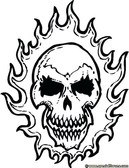 coloring pages  skulls  flames  getcoloringscom