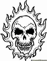Coloring Pages Flames Flaming Skull Skulls Fire Tattoo Ghost Rider Colouring Printable Getcolorings Color Google Drawings Getdrawings Print Comments Ca sketch template