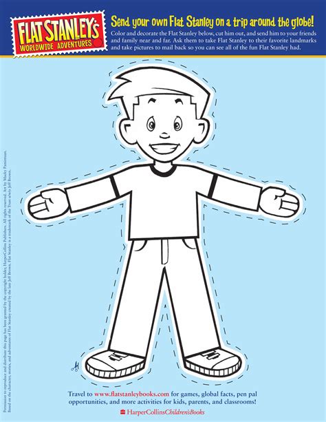 flat stanley cut  template front hey   pinterest