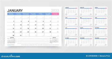 year calendar planner template vector illustration monthly