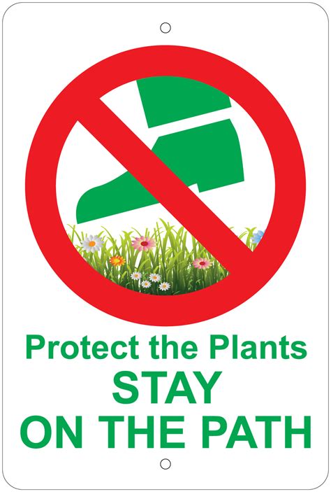 protect  plants stay   path notice  aluminum sign ebay