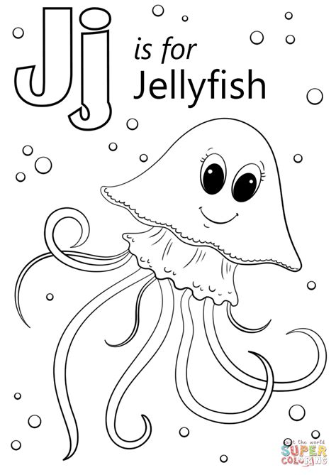 letter    jellyfish super coloring coloring abc letter