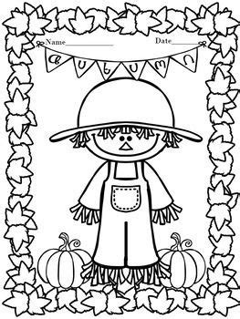 fall fun coloring pages  pre   st grade  pages distance