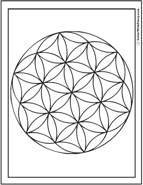 geometric coloring sheet circle flowers