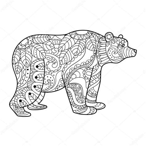 bear coloring book vector illustration stock vector