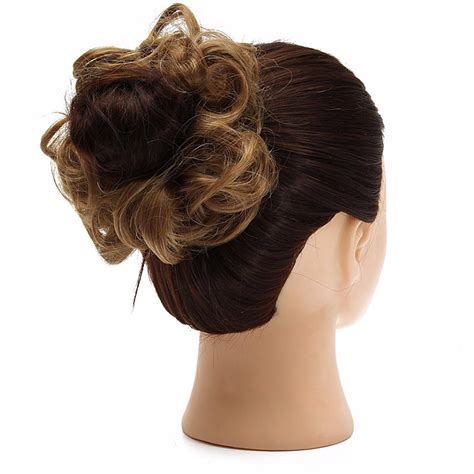 wholesale buns hair piece updo bride bun natural elastic hairpiece wavy