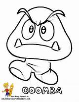 Mario Coloring Pages Super Bros Goomba Toad Printable Drawing Kids Brothers Clipart Party Character Colouring Sonic Luigi Printables Popular Besuchen sketch template