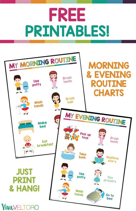 kids daily routine chart  printable daily routine chart