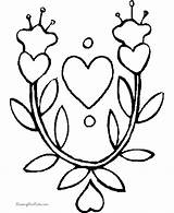 Coloring Flower Pages Valentine Flowers Printables Valentines sketch template