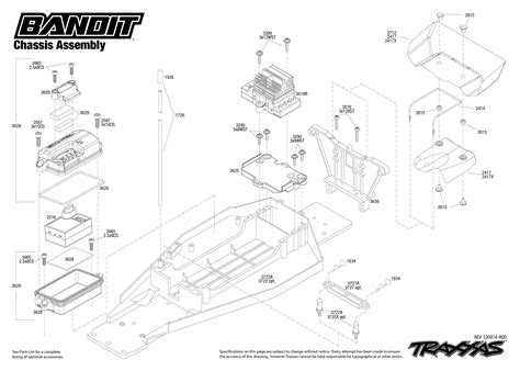 traxxas bandit  chassis assembly exploded view traxxas