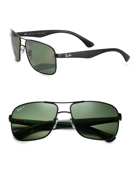 Lyst Ray Ban 59mm Square Aviator Sunglasses In Black For Men