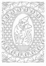 Coloring Stress Anti Relaxation Pages Coloriage Adult Chat Colorier Dessin Printable Embroidery Un Coloriages Thérapie Drawings Therapie Livres Mandala Cat sketch template