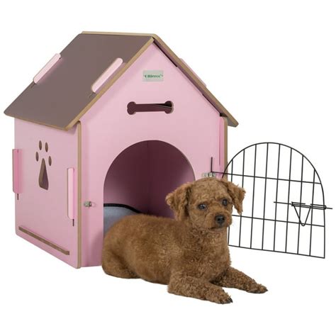 allieroo dog house crate wooden kennel indoor condo  small dogs cats pet home  door