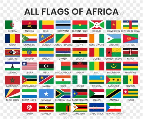 flags  african countries  names  vector images images
